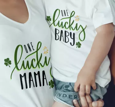 Shamrock lucky mama/baby Mother and daughter shirt - TenStickers