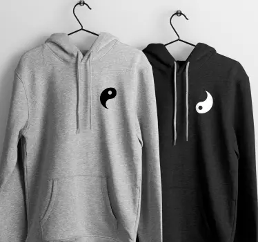 Yin Yang concept matching couple hoodies - TenStickers