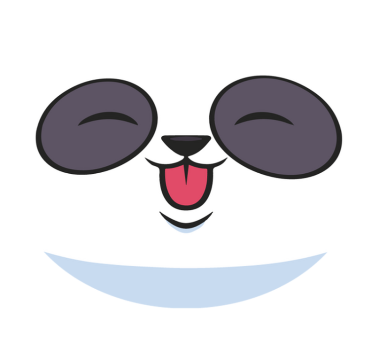 Panda face white  vinyl rug - TenStickers