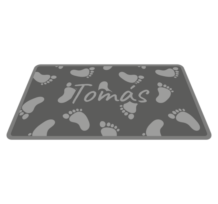 Gray footsteps design custom bathroom vinyl rug - TenStickers