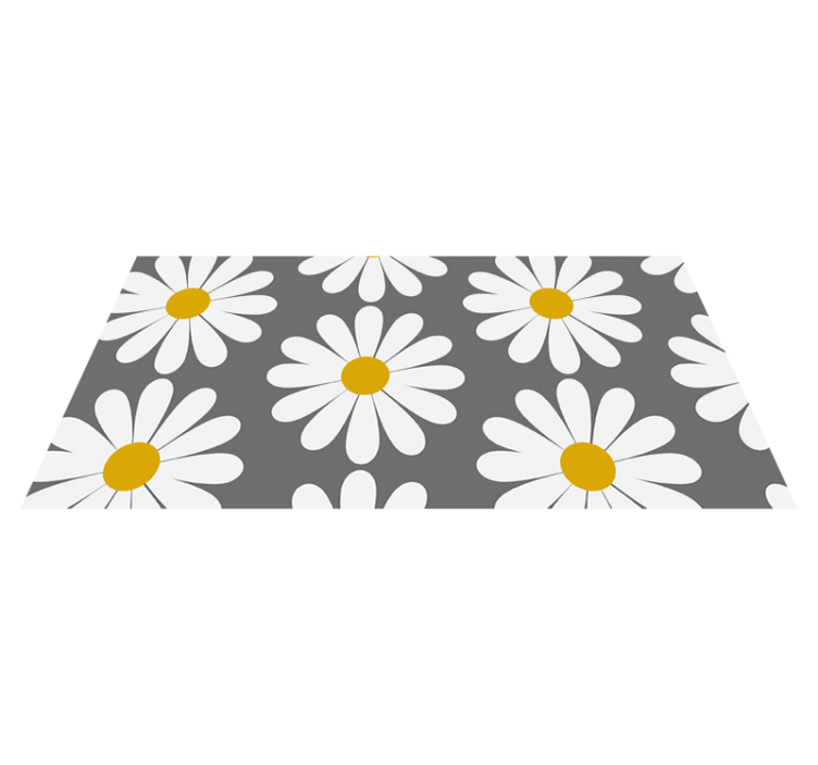Daisy with a grey background bathroom vinyl rug - TenStickers