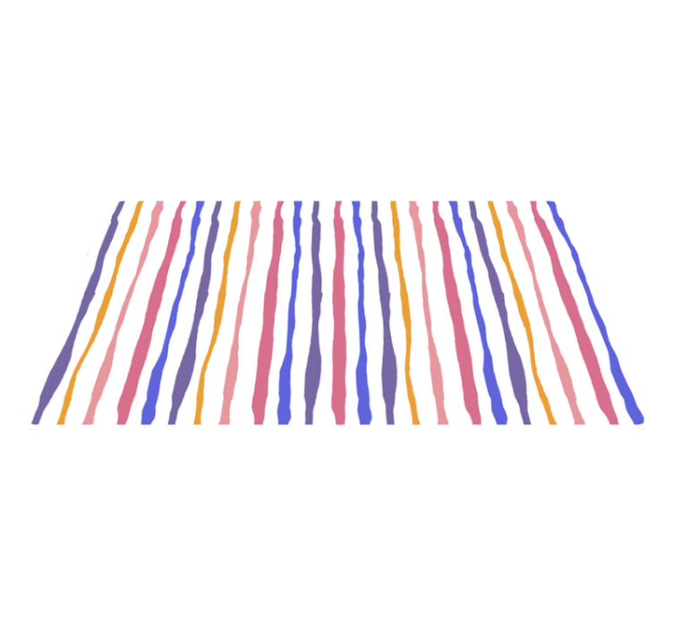 Colourful wide stripes bathroom vinyl rug - TenStickers