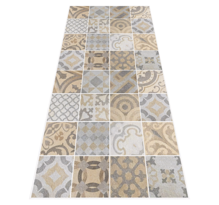 Cement "Arancioni" kitchen vinyl rug - TenStickers