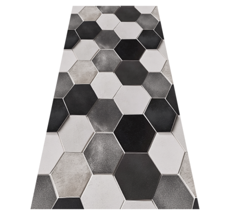 Grey hexagons kitchen vinyl rug - TenStickers