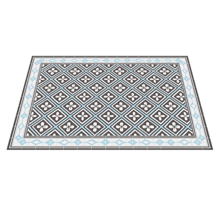 Geometric tile design outdoor vinyl rug - TenStickers