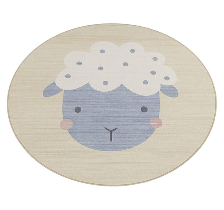 Beige baby sheep kids vinyl rug - TenStickers