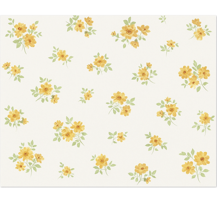 Delicate Chintz Floral dining room vinyl rug - TenStickers