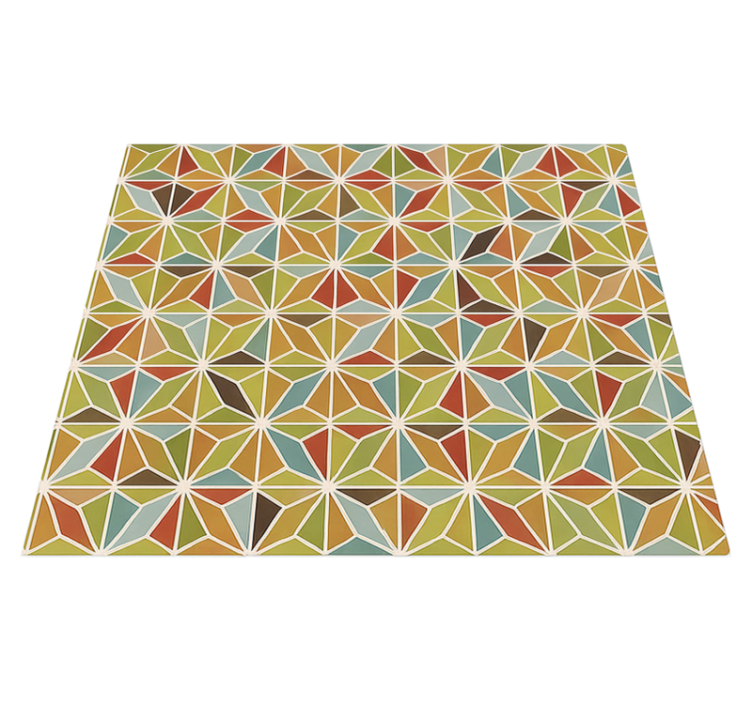 Kaleidoscopic Geometric Tile dining room vinyl rug - TenStickers