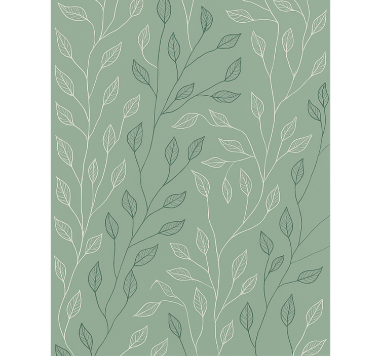 Clean Botanical Overlay dining room vinyl rug - TenStickers