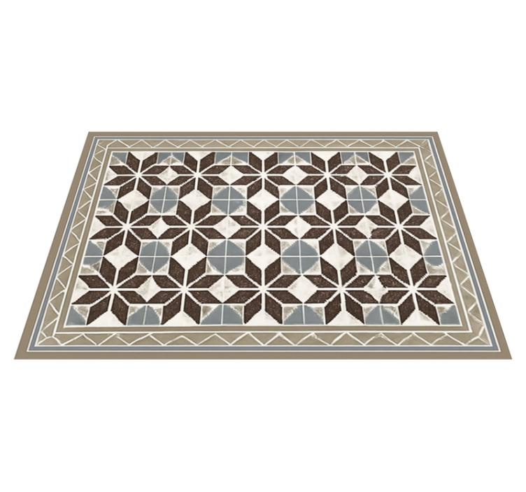 Living room vinyl rug rustic starburst design - TenStickers