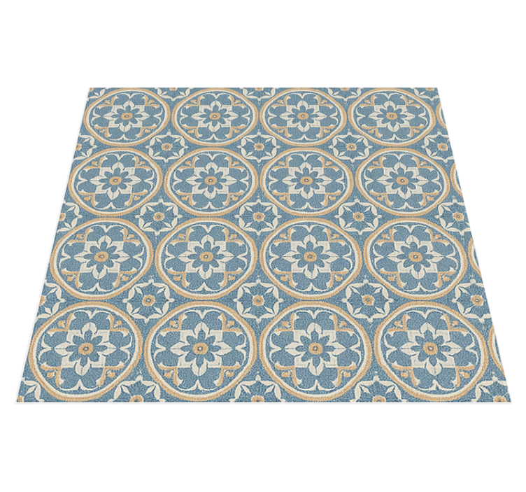 Living room vinyl rug azulejo style mat - TenStickers