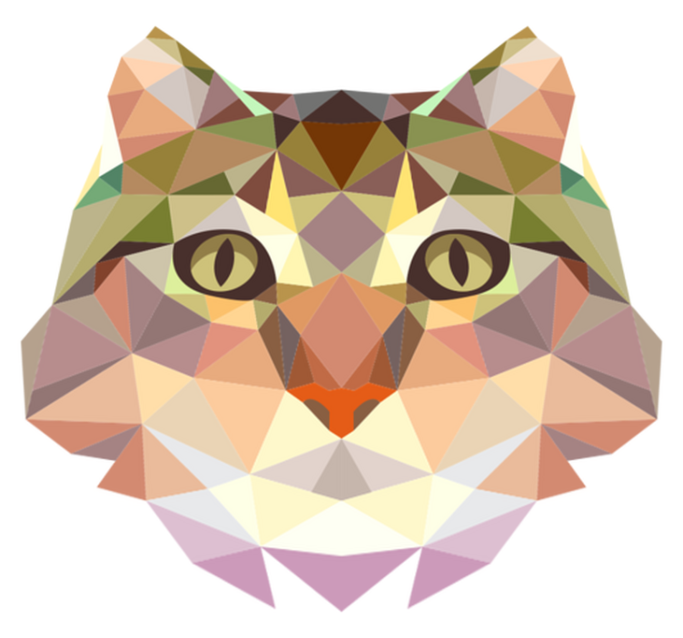 Geometric Cat Shaped Animal Mat - TenStickers