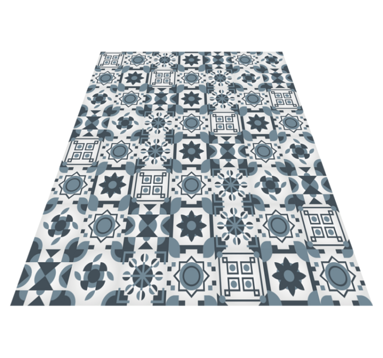 Geometric Pattern Tile Carpet - TenStickers