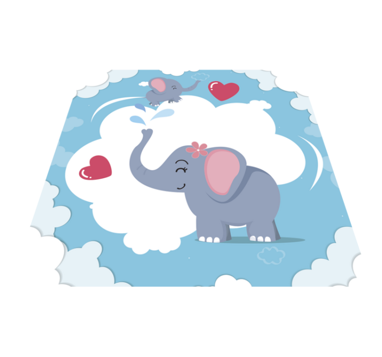 Adorable Elephant Cloudscape kids rug - TenStickers