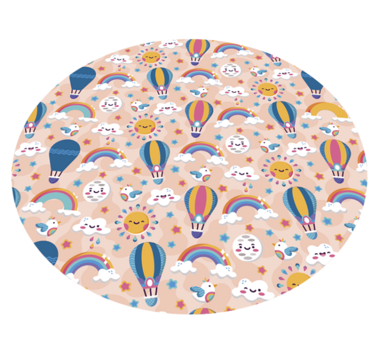 Colorful Balloon Pattern kids vinyl rug - TenStickers