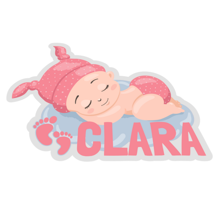 Customizable Sleeping Baby Footprints customised mats - TenStickers