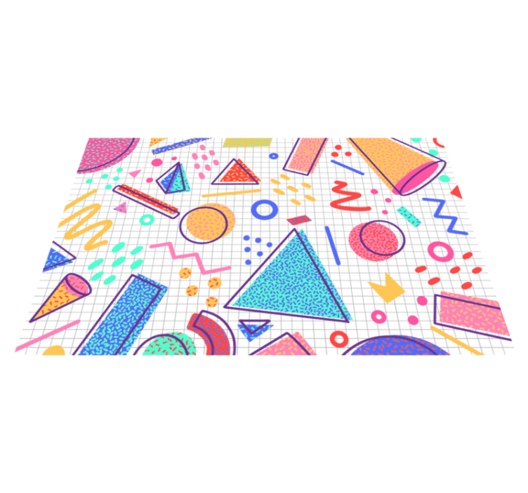 Colourful Geometric Shapes Design Contemporary Rug - TenStickers