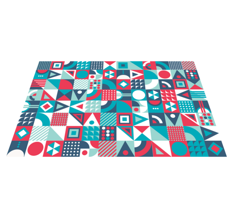 Geometric Abstract Pattern living room rug - TenStickers