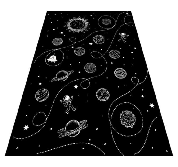 Space Exploration Theme game vinyl rug - TenStickers