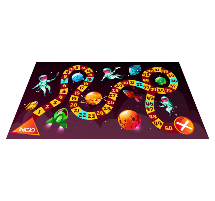 Wonderful space astronaut game vinyl rug - TenStickers