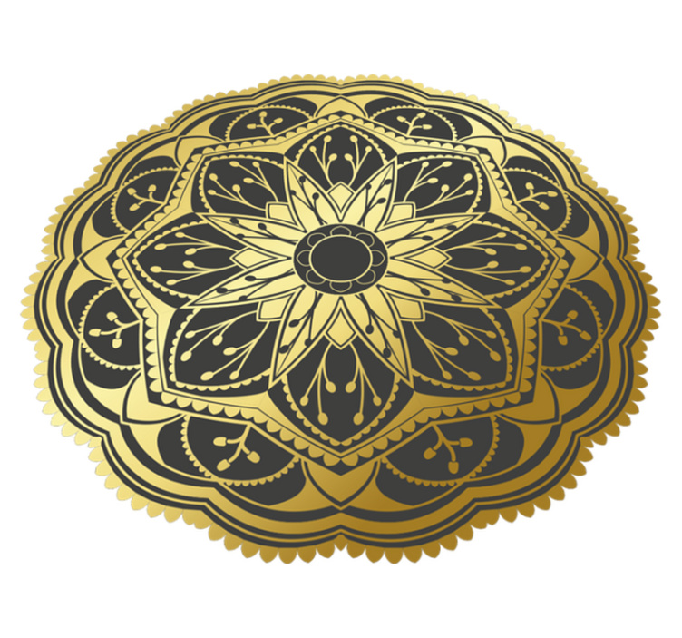 Golden effect flower mandala vinyl rug - TenStickers