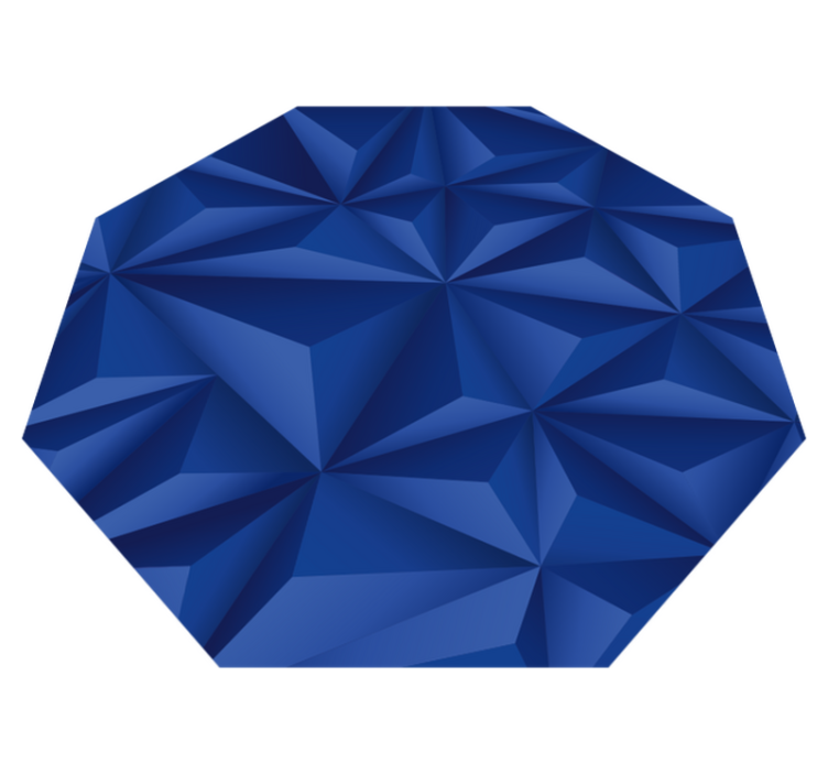 Octagonal blue modern vinyl rug with triangles - TenStickers