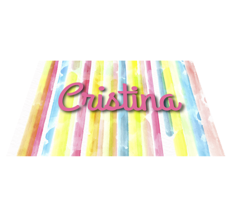 Watercolour striped carpet with name - TenStickers