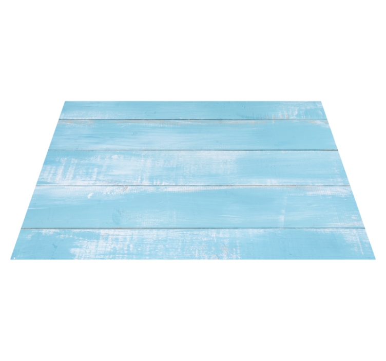 Stunning blue marine style wood effect vinyl rug - TenStickers