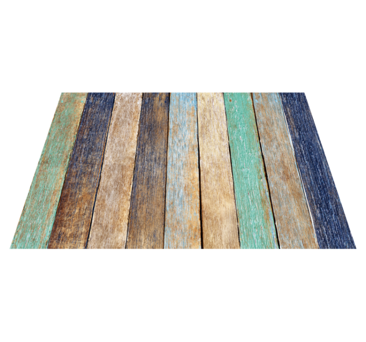 Amazing aged colored wood effect vinyl rug - TenStickers