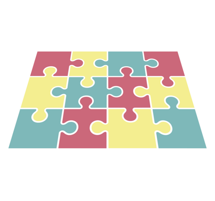 Puzzle Piece Play game vinyl rug - TenStickers