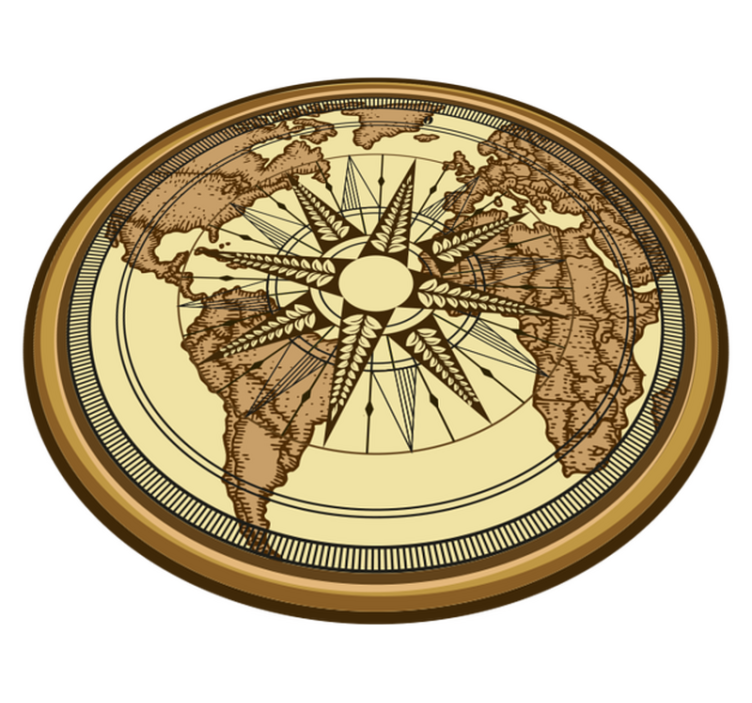Compass Global Map world map vinyl rug - TenStickers