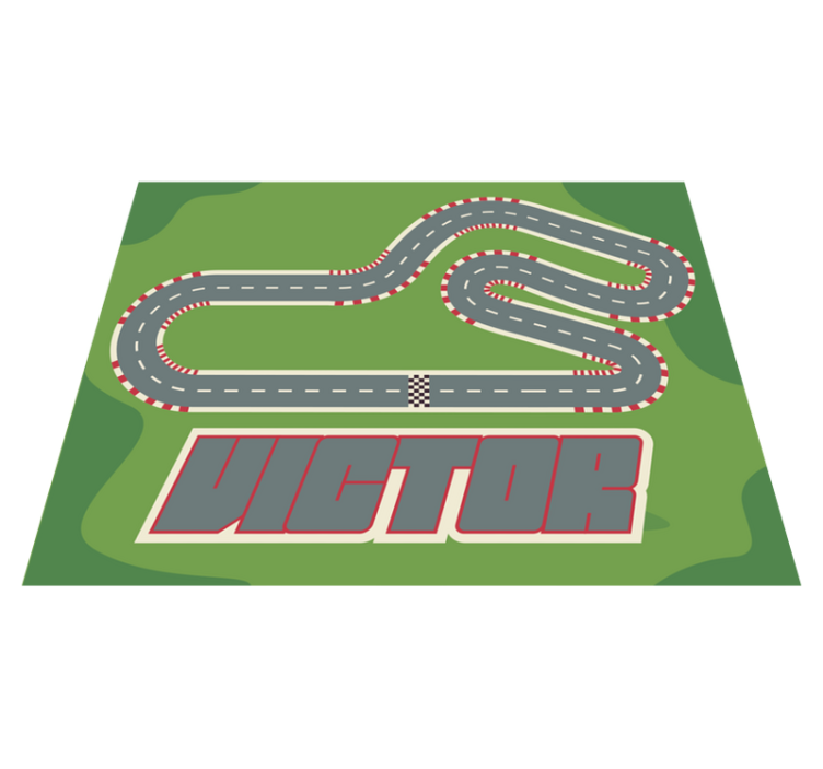 Personalized Raceway custom vinyl rug - TenStickers