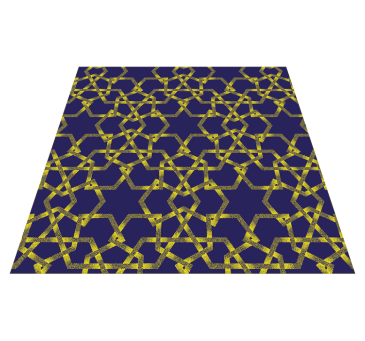 Blue-yellow stars modern vinyl rug - TenStickers