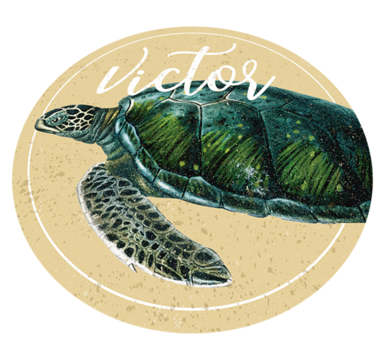 Personalized Turtle custom vinyl rug - TenStickers