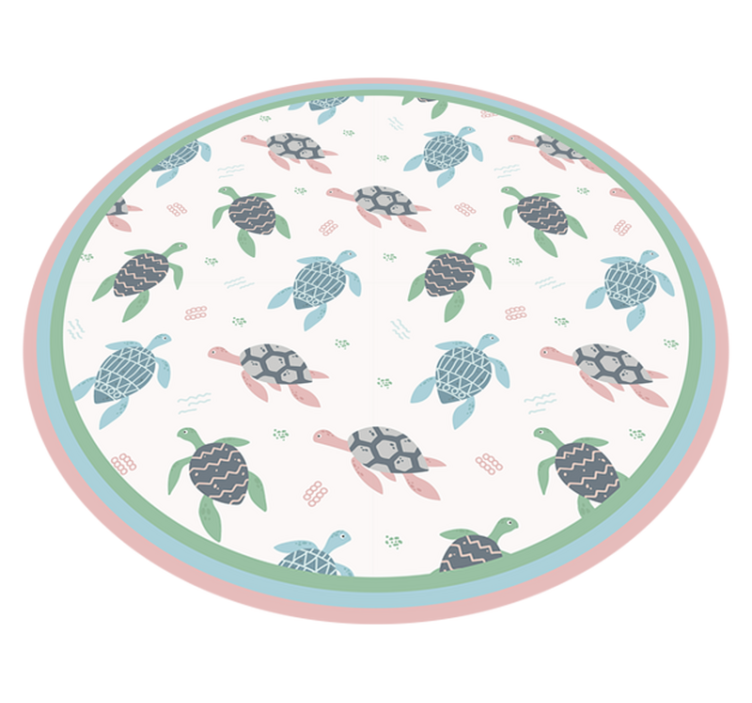 Turtle Play Circle kids vinyl rug - TenStickers