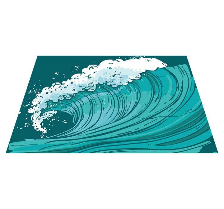 Marine Wave Movement nature vinyl rug - TenStickers