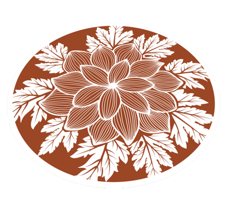 Botanical Motif Centerpiece floral vinyl rug - TenStickers