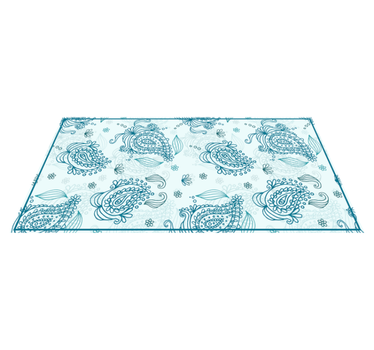 Floral pattern paisley vinyl rug - TenStickers