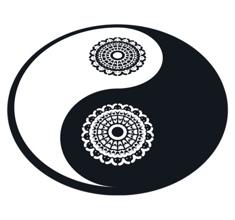 Yin Yang Circle mandala vinyl rug - TenStickers