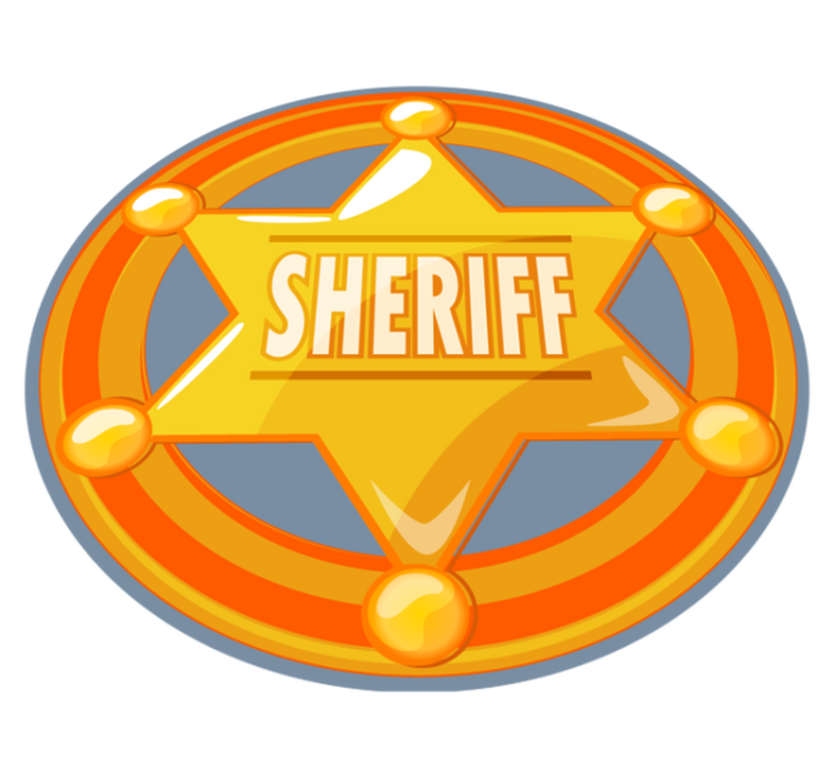 Sheriff Badge game vinyl rug - TenStickers