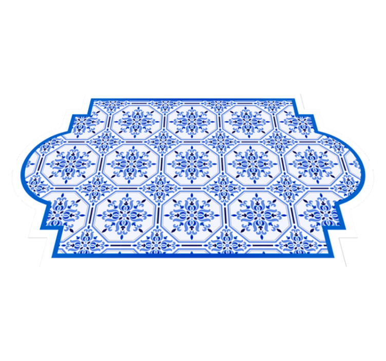 Ornate Blue Tiles tile vinyl rug - TenStickers