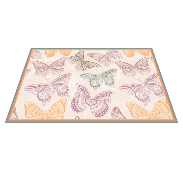 Butterfly Mandala Art mandala vinyl rug - TenStickers