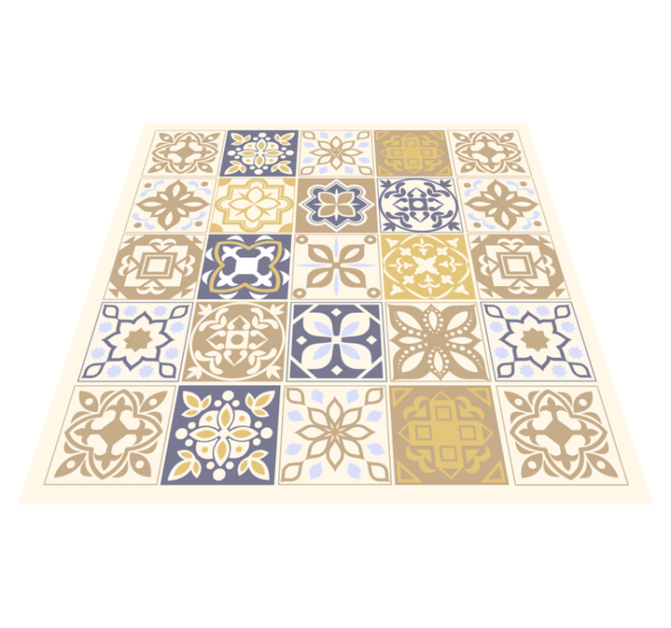 Limestone Spanish tiles kitchen vinyl rug - TenStickers
