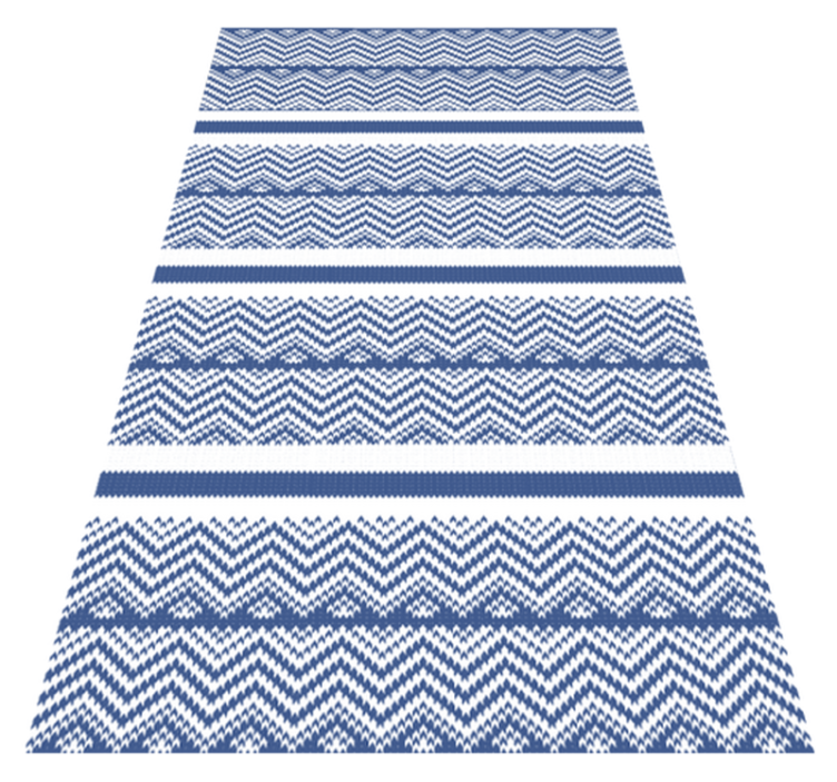 Simple blue  stripes dining room vinyl rug - TenStickers
