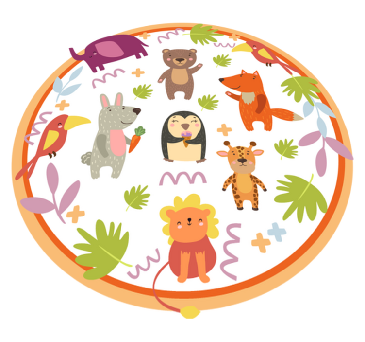 Circular Jungle Safari kids vinyl rug - TenStickers