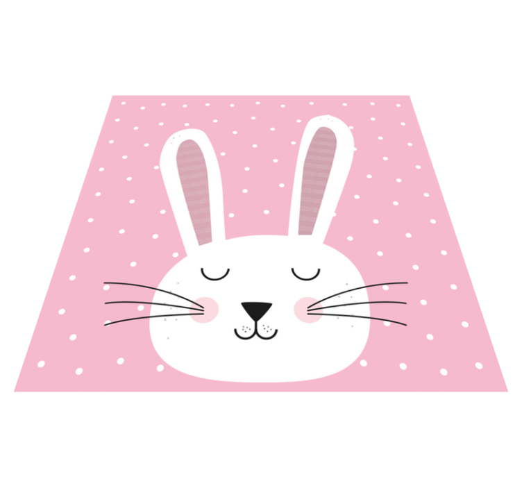 Bunny Polka Dots nursery vinyl rug - TenStickers