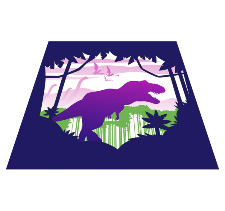 Dinosaur Silhouette kids vinyl rug - TenStickers