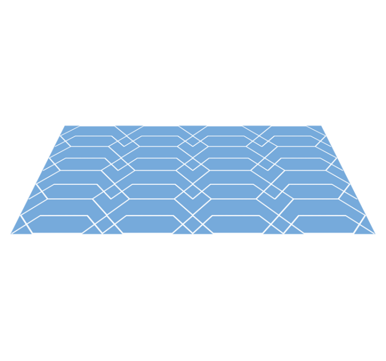 Angular Blue Stripes geometric vinyl rug - TenStickers