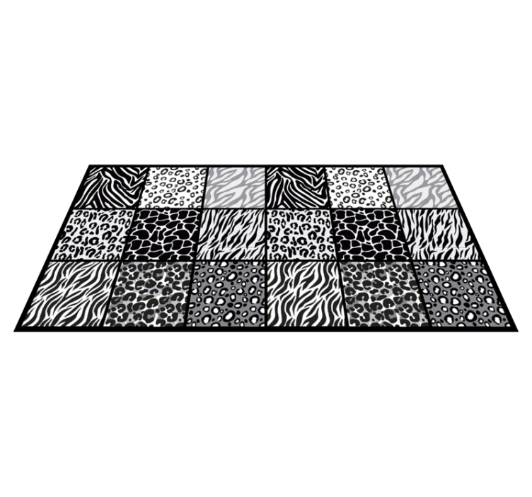 Monochrome Safari animal print vinyl rug - TenStickers