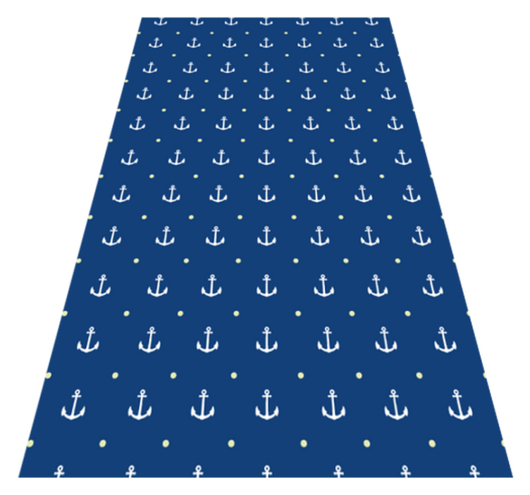 Nautical Anchors blue vinyl rug - TenStickers